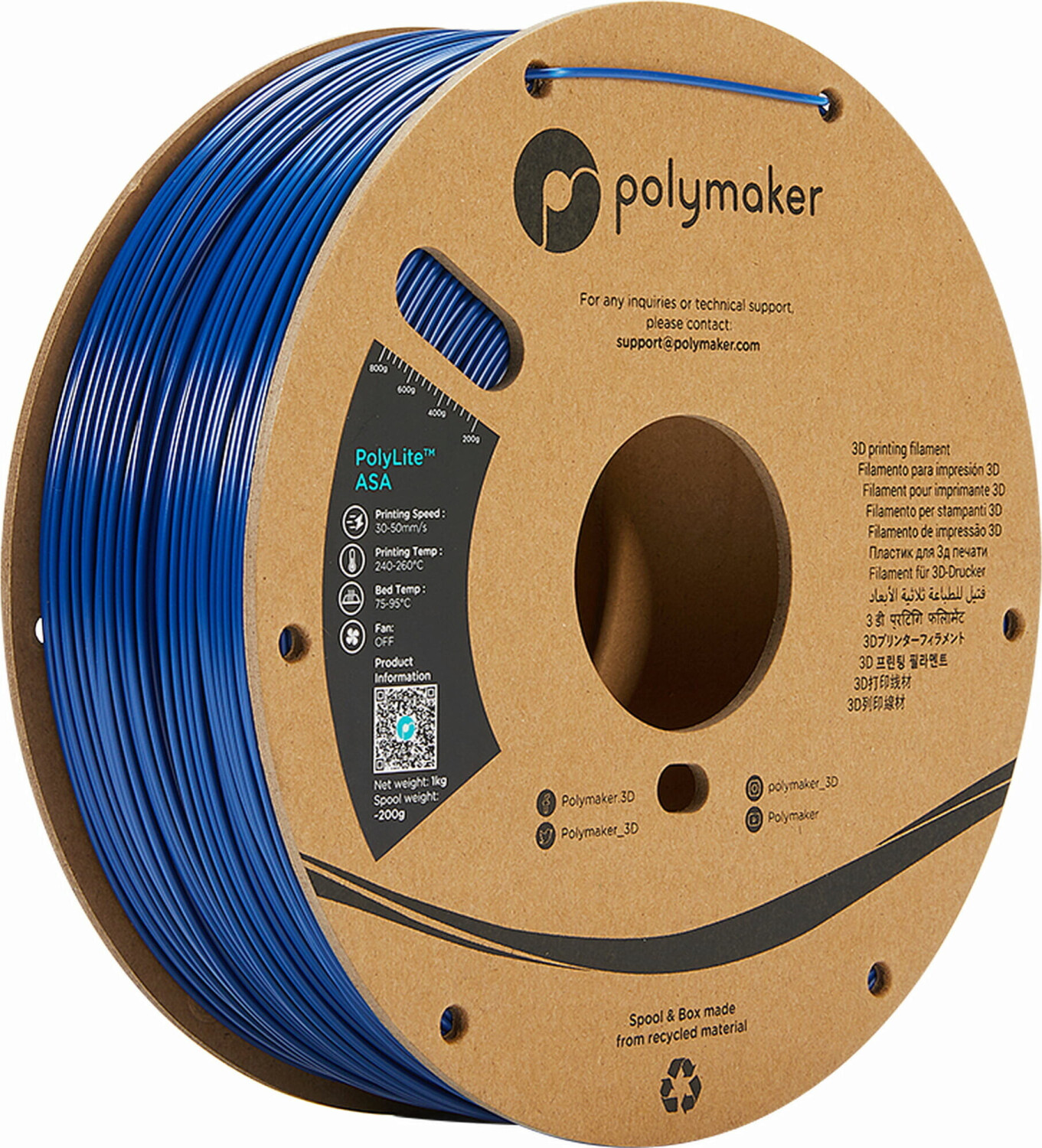 Polymaker PolyLite ASA Blue - 1,75 mm / 1000 g