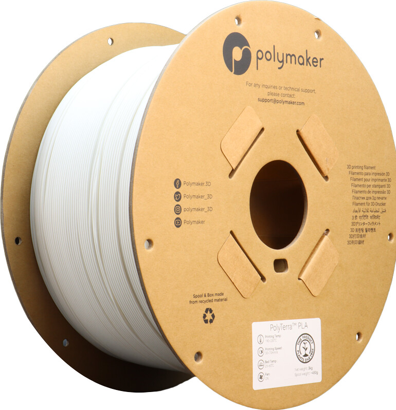 Polymaker PolyTerra PLA Cotton White - 1,75 mm / 3000 g