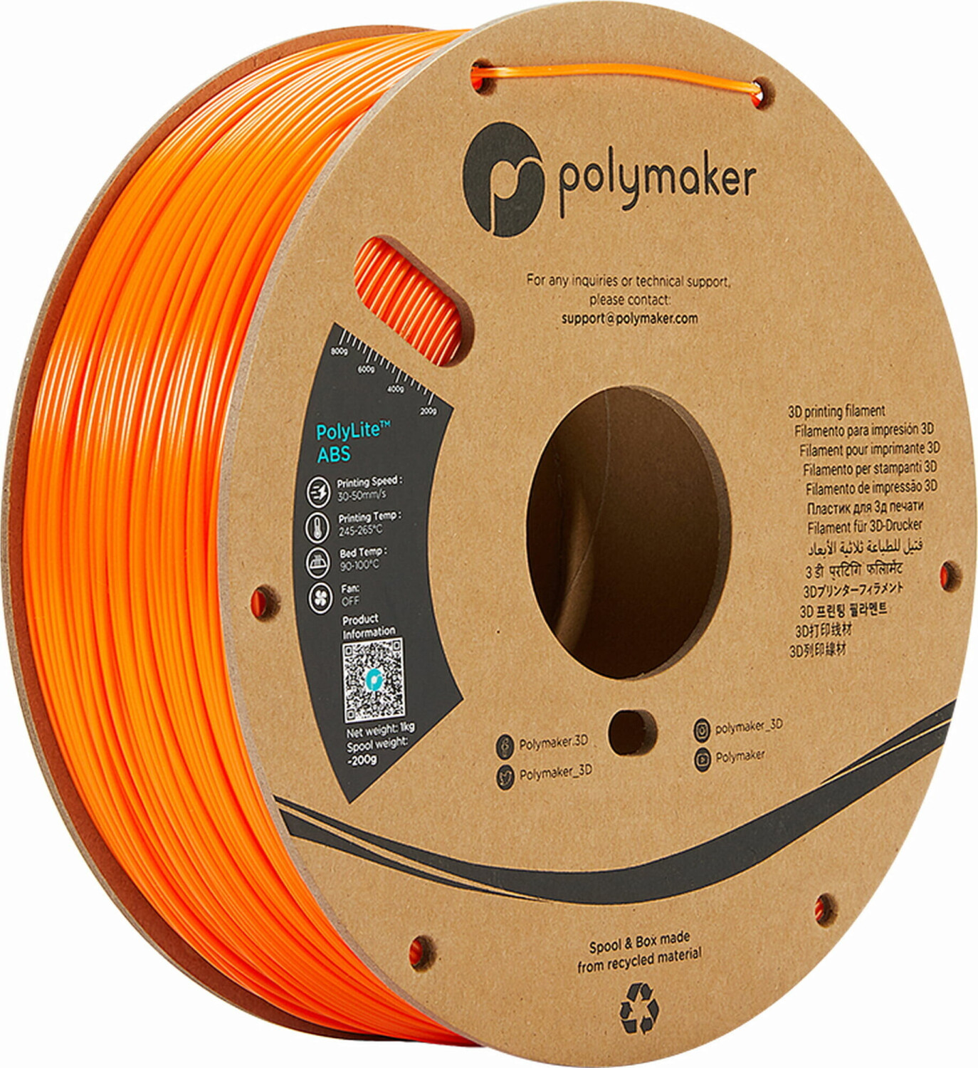 Polymaker PolyLite ABS Orange - 1,75 mm
