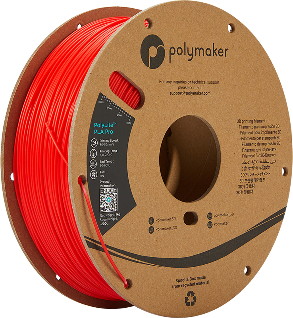 Polymaker PolyLite PLA PRO Red - 1,75 mm
