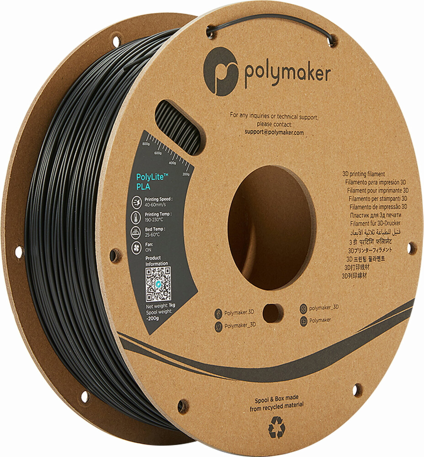 Polymaker PolyLite PLA Black - 2,85 mm / 1000 g