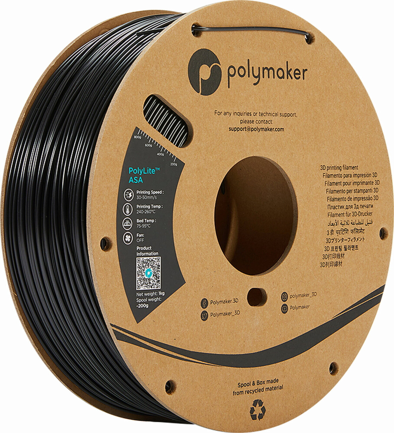 Polymaker PolyLite ASA Black - 2,85 mm / 1000 g