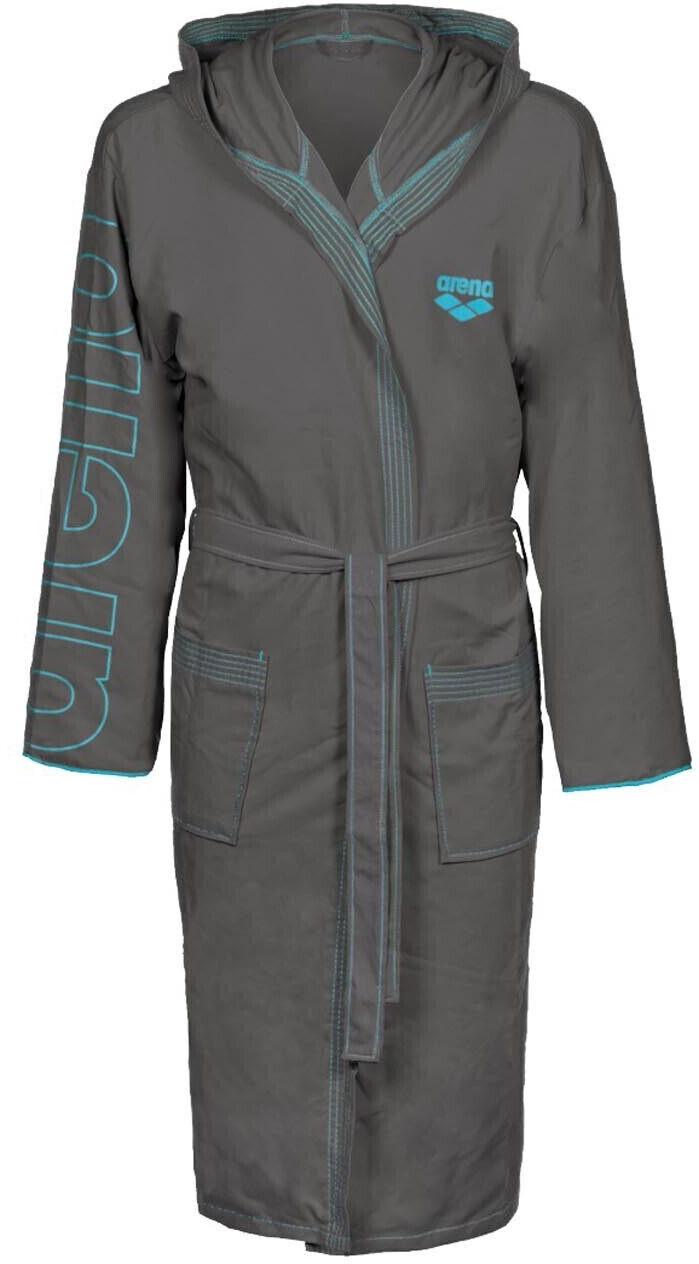 Arena Unisex microfiber bathrobe Zeal Plus DARK_GREY-SKY