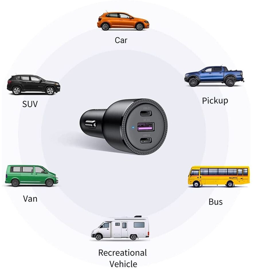 4 In 1 Zigarettenanzünder USB C 69W Auto Ladegerä Produktbild-Vorschau 4