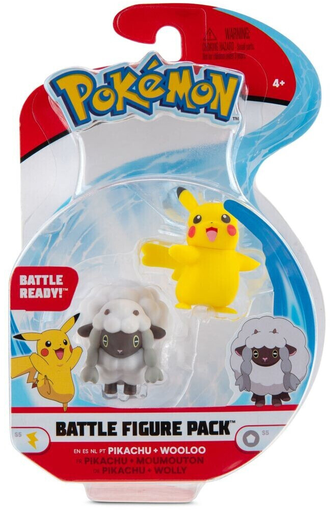 Jazwares Pokémon Battle Figure Pack - Female Pikachu & Wooloo