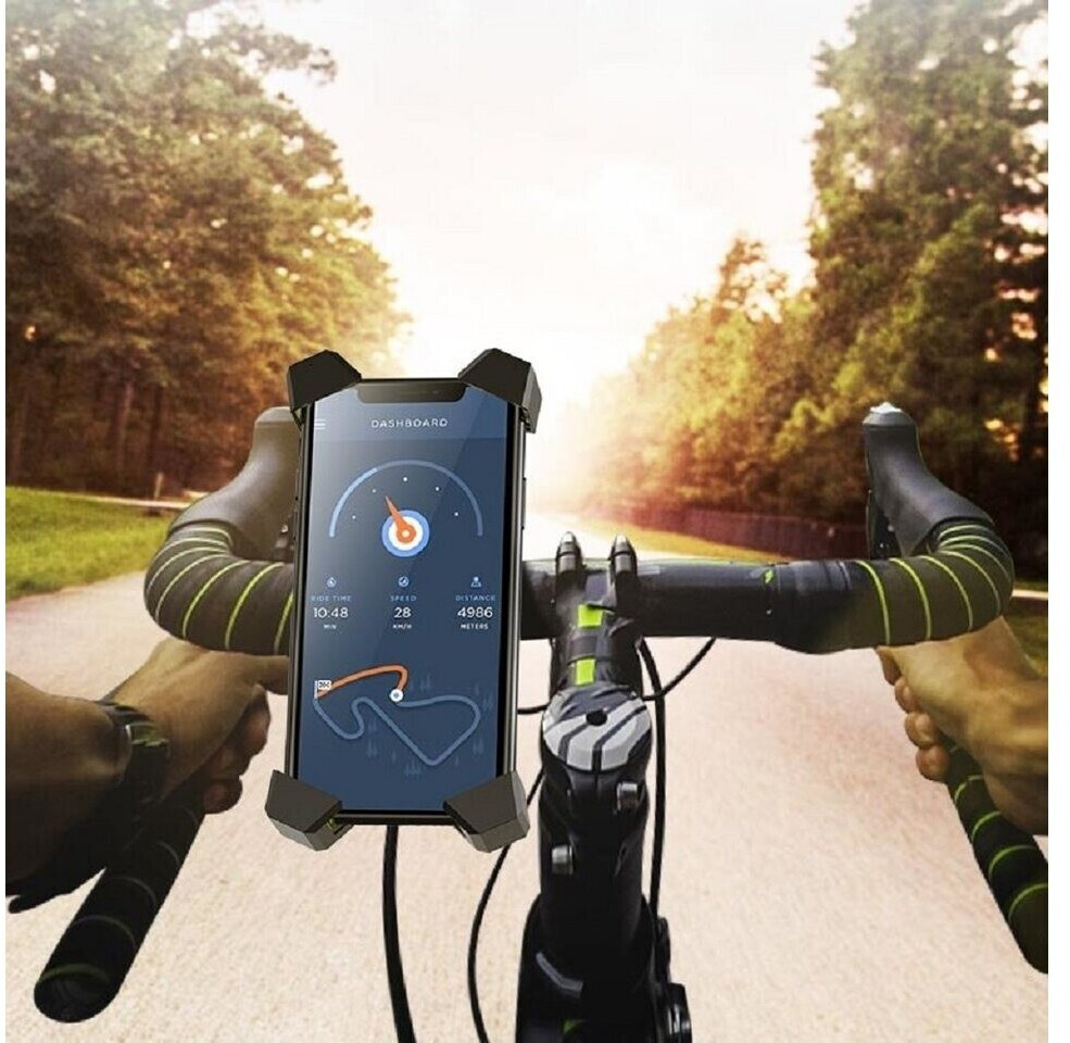 Erhöhte Handyhalterung Für Fahrrad/Motorrad – Mit Kompass & Nachtlicht, Passt Für Handys Von 11,9 Bis 17,3 Cm