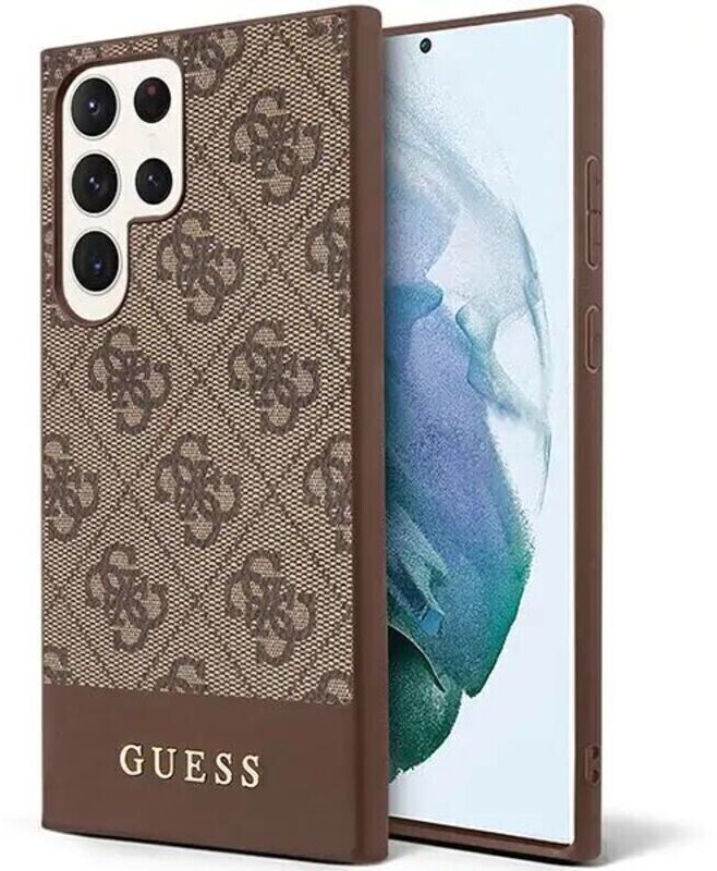 Guess Case 4G Stripe Collection for Samsung Galaxy S23 Ultra brown