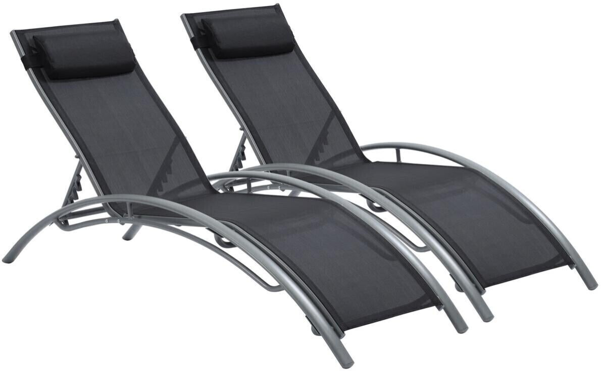 Habitat et Jardin Bain de soleil Phoenix (lot de 2) noir