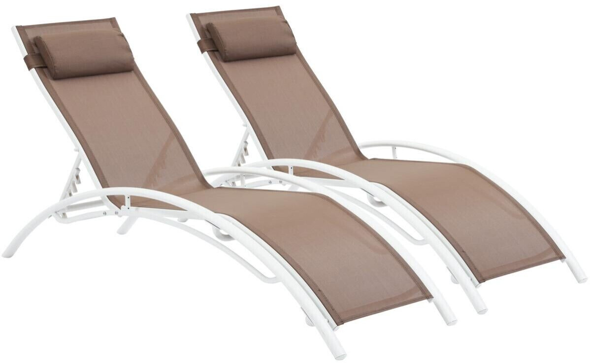 Habitat et Jardin Bain de soleil Phoenix (lot de 2) taupe