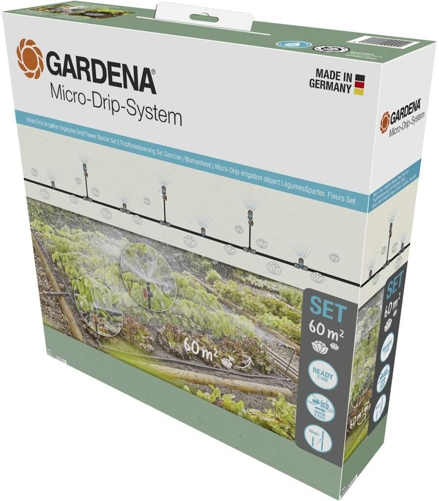 Gardena MicroDripSystem Tropfbewässerung Set Gemüse/Blumenbeet 60 m²
