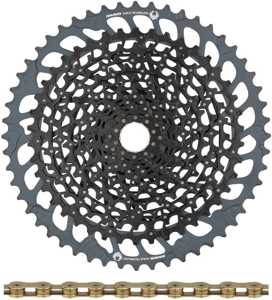 SRAM GX Eagle XG1275 Kassette + Eagle Kette 12fach Verschleißset black XX1 gold 1052 ab 259