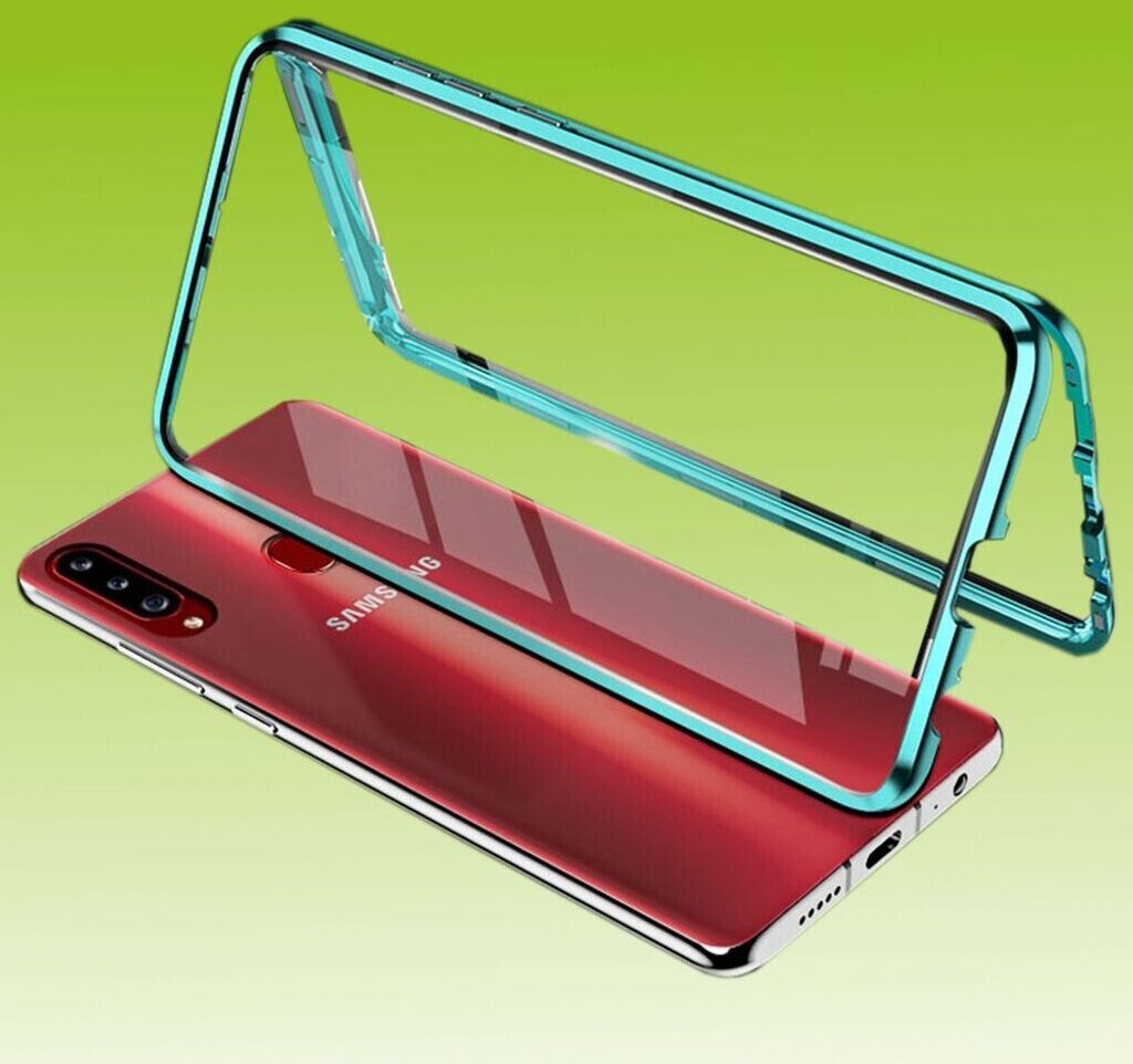 Wigento Beidseitiger 360 Grad Magnet / Glas Case Grün für Samsung Galaxy  A20S A207F ab 12,85 €