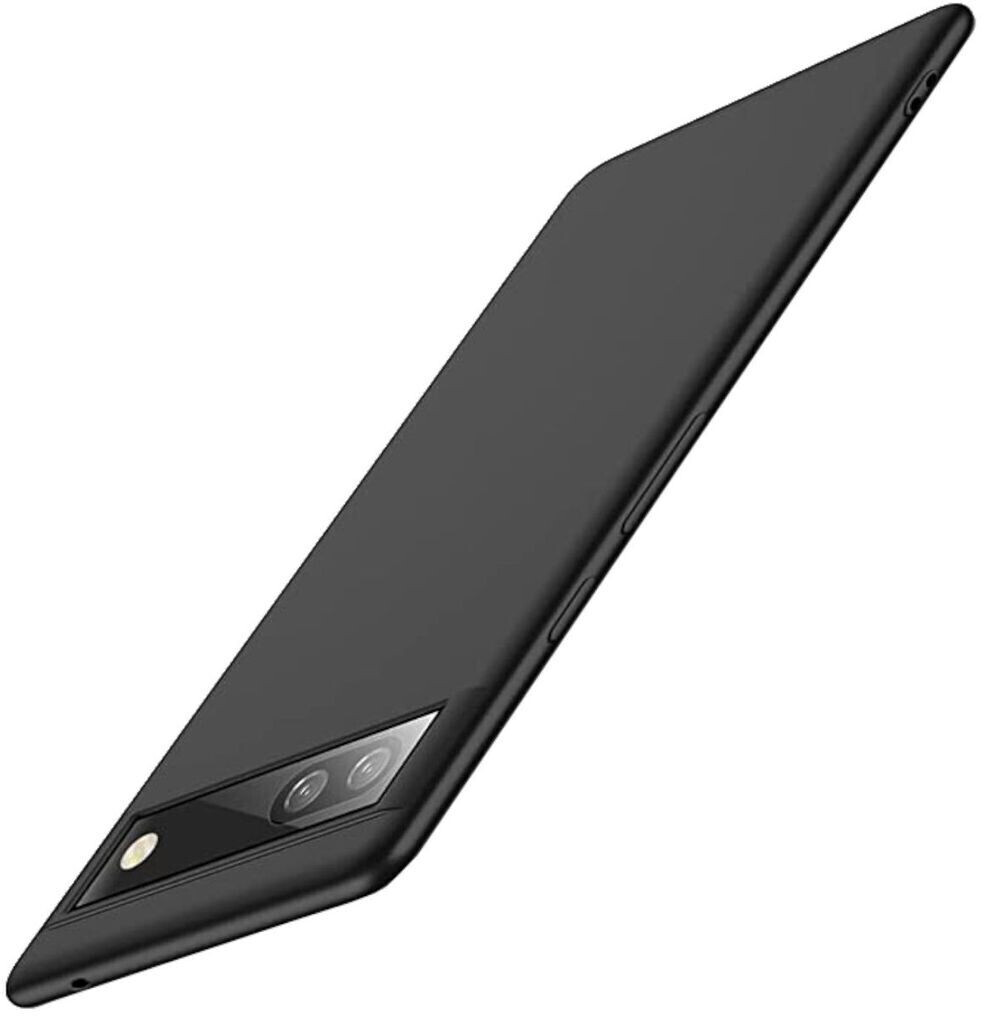 Wigento Für Google Pixel 6a Silikoncase TPU Schutz Schwarz Handy