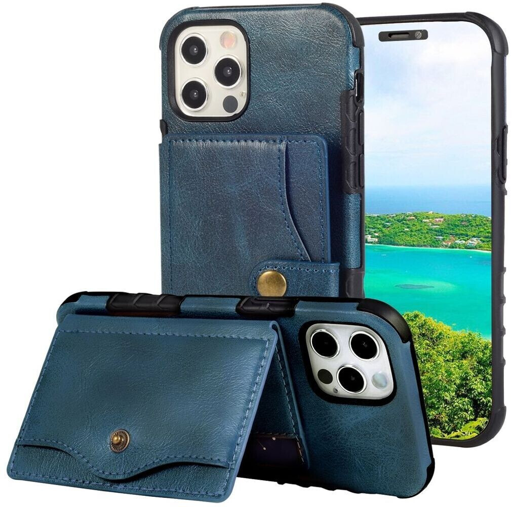Wigento Für iPhone 12 Mini Lederoptik Case TPU Band Schutz Tasche Hülle  Cover Etuis Blau ab 11,65 €