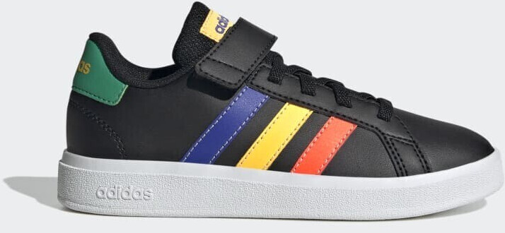 Adidas Grand Court Kids (Elastic Lace And Top Strap) (HP8914) core black/lucid blue/court green
