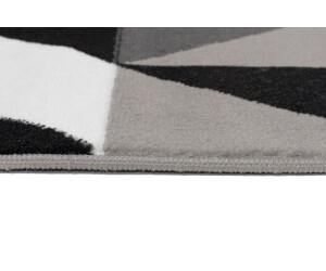 TAPISO Teppichläufer 80x340 Cm – Rutschfeste Gummiunterseite, Kurzflor In Schwarz/Blau, Für Flur & Wohnzimmer