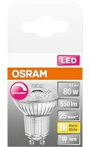 Osram OSR 075433663 - LED-Strahler SUPERSTAR GU10, 8 W, 575 lm, 2700 K,  dimmbar ab 4,90 €