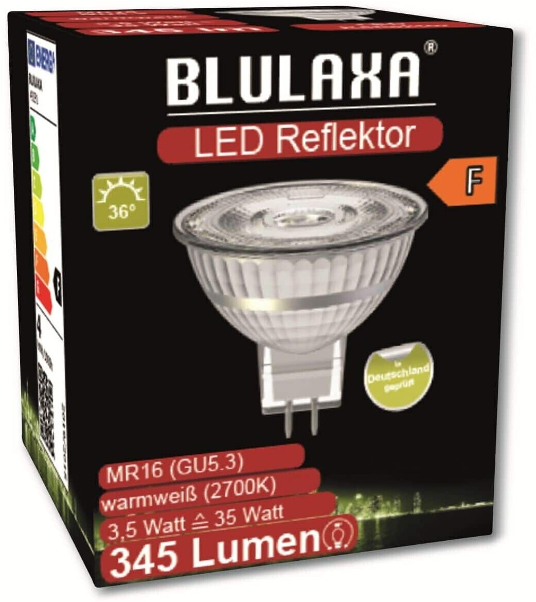Blulaxa 49291 - LED SMD Lampe MR16 GU5,3 3,5W 345 lm WW 36° ab 3,69 €