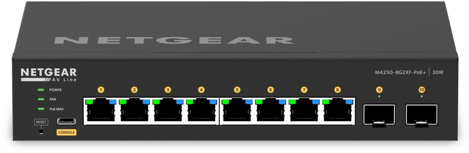 Netgear M4250-8G2XF-PoE+