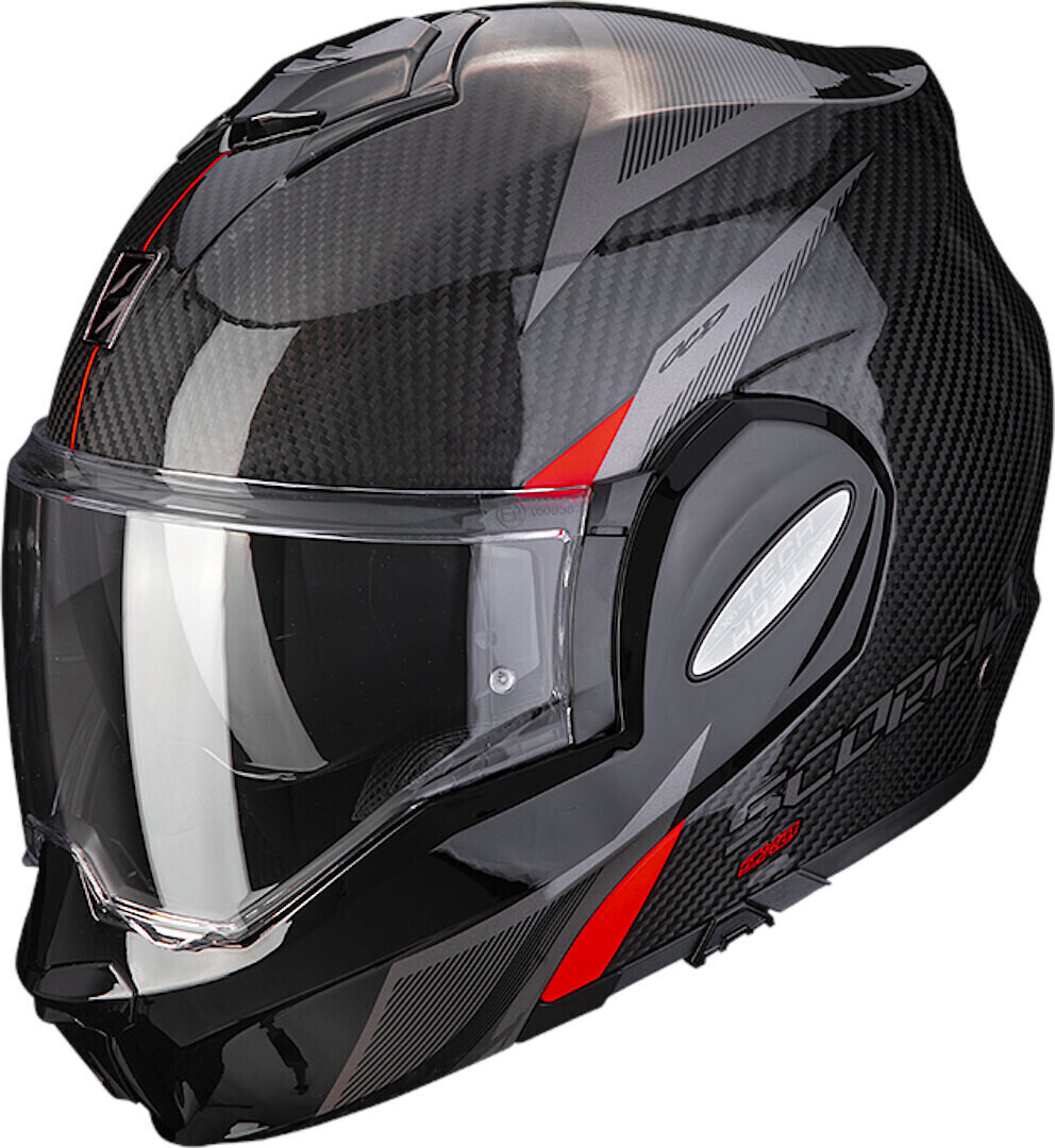 Photos - Motorcycle Helmet Scorpion Exo-Tech Evo Carbon Top  black/red (2023)