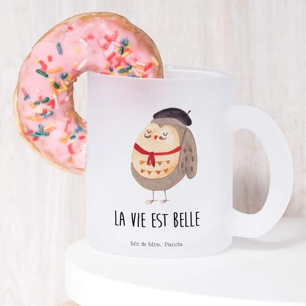 Mr. Mr. & Mrs. Panda Teacup owl French La vie est belle, hibou, owls owl France, beret, connoisseur - back view