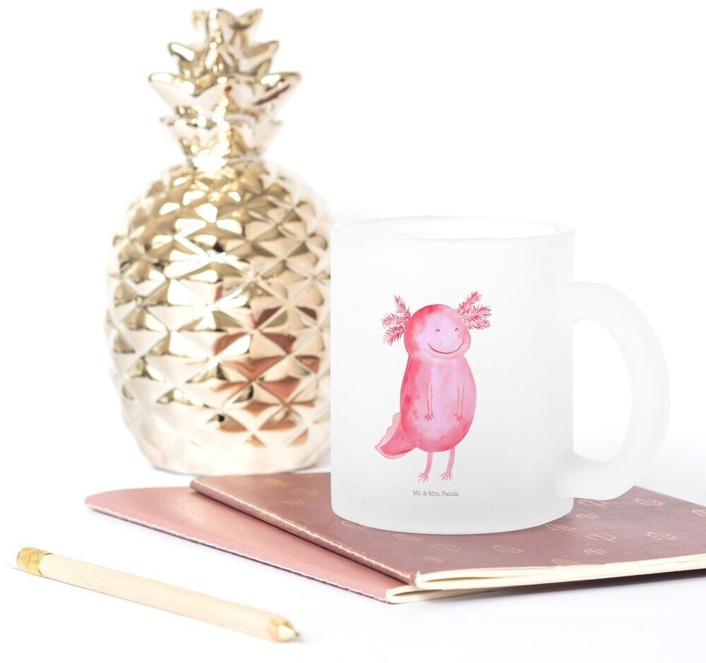 Mr. Mr. & Mrs. Panda Teacup Axolotl happy good mood, newt salamander, cheerful, salamander motivation - detail view