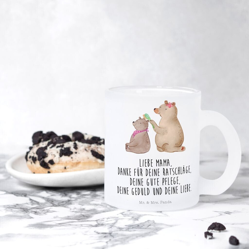Mr. Mr. & Mrs. Panda Teacup bear with child teacup, Mother's Day brother, Father's Day, Mom, Grandma, comb hair, Mom - side view