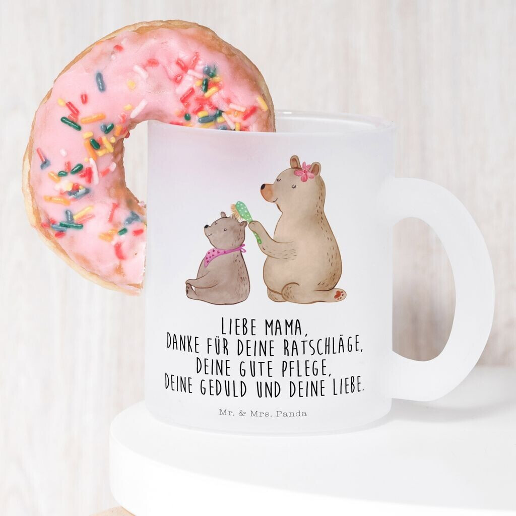 Mr. Mr. & Mrs. Panda Teacup bear with child teacup, Mother's Day brother, Father's Day, Mom, Grandma, comb hair, Mom - back view