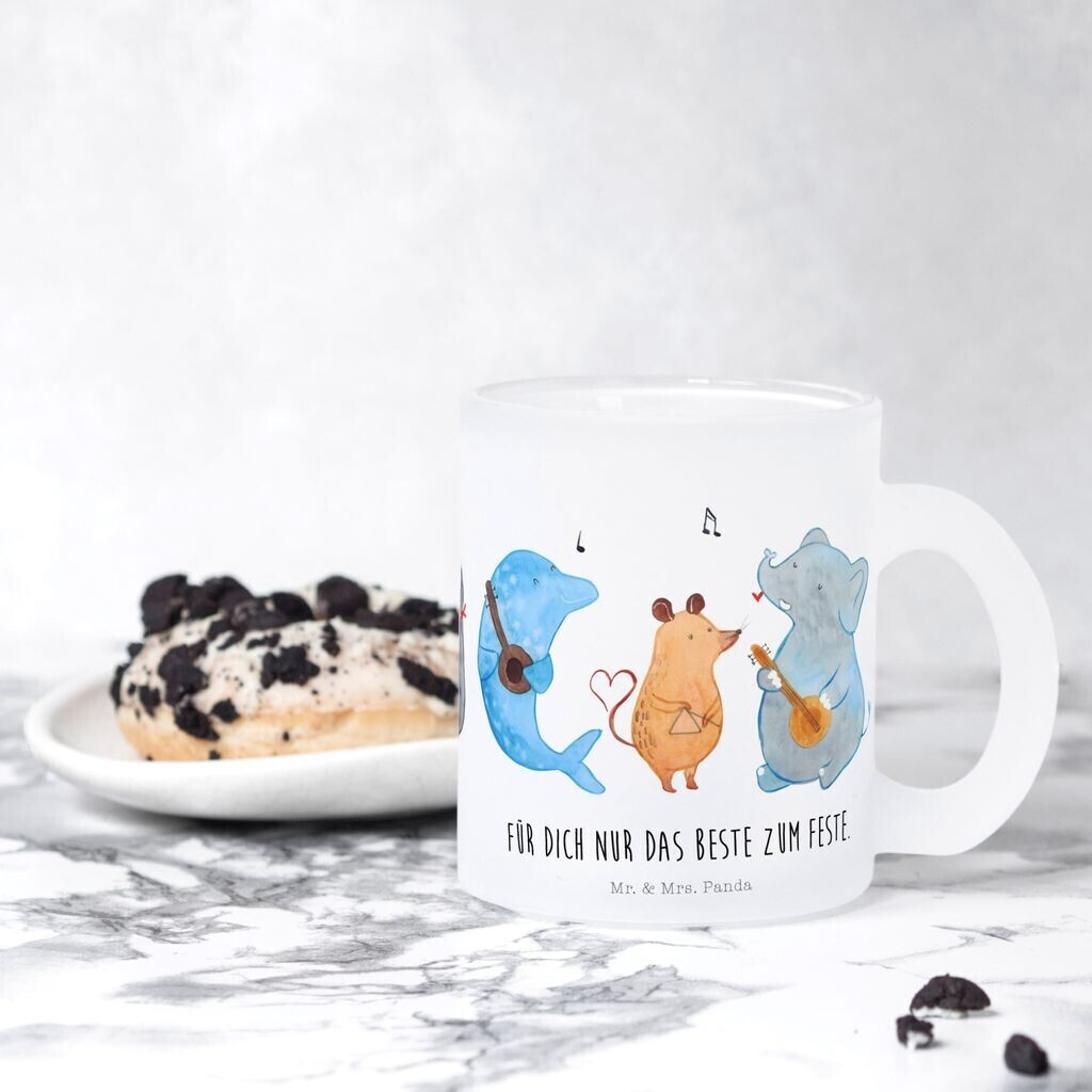 Mr. Mr. & Mrs. Panda Teacup Big Band cute animal motifs, dog, elephant, music, animals guitar, good mood - side view