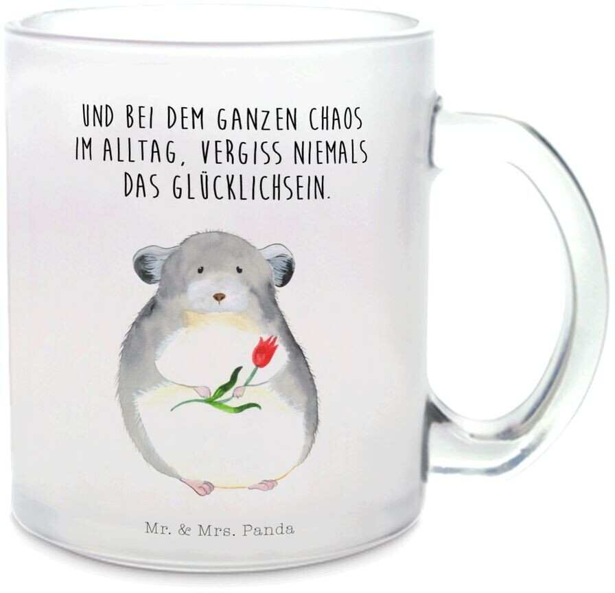 Mr. Mr. & Mrs. Panda Teacup chinchilla with flower cute animal motifs, everyday office life funny sayings good mood - Product image 1 of 4