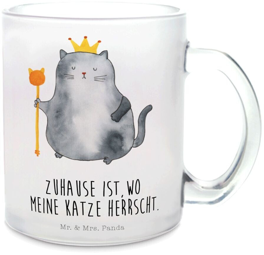 Mr. Mr. & Mrs. Panda Glas Teetasse Katzen Koenig Queen, Königin, König, Katzenliebhaber, Kater, Cats - Product image 1 of 4