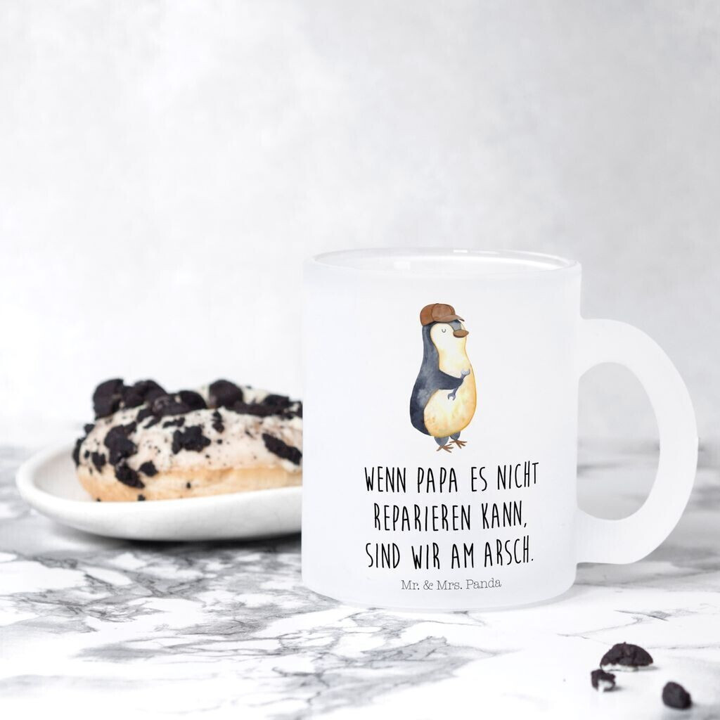 Mr. Mr. & Mrs. Panda Teacup if dad can't fix it, we're screwed penguin, best dad in the world Father's Day - side view