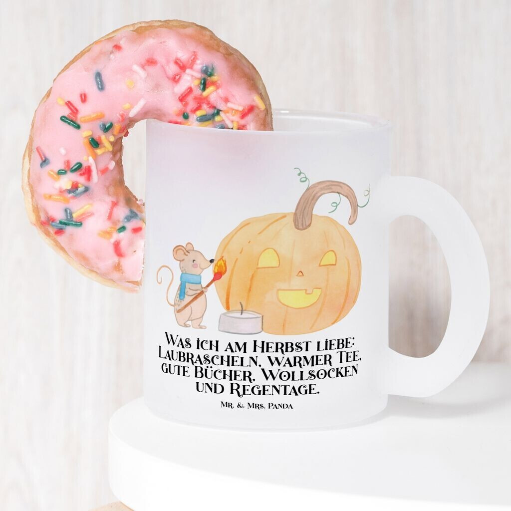 Mr. Mr. & Mrs. Panda Teacup Pumpkin Mouse St. Martin's singing, Halloween decoration Trick or Treat, decoration Halloween - side view