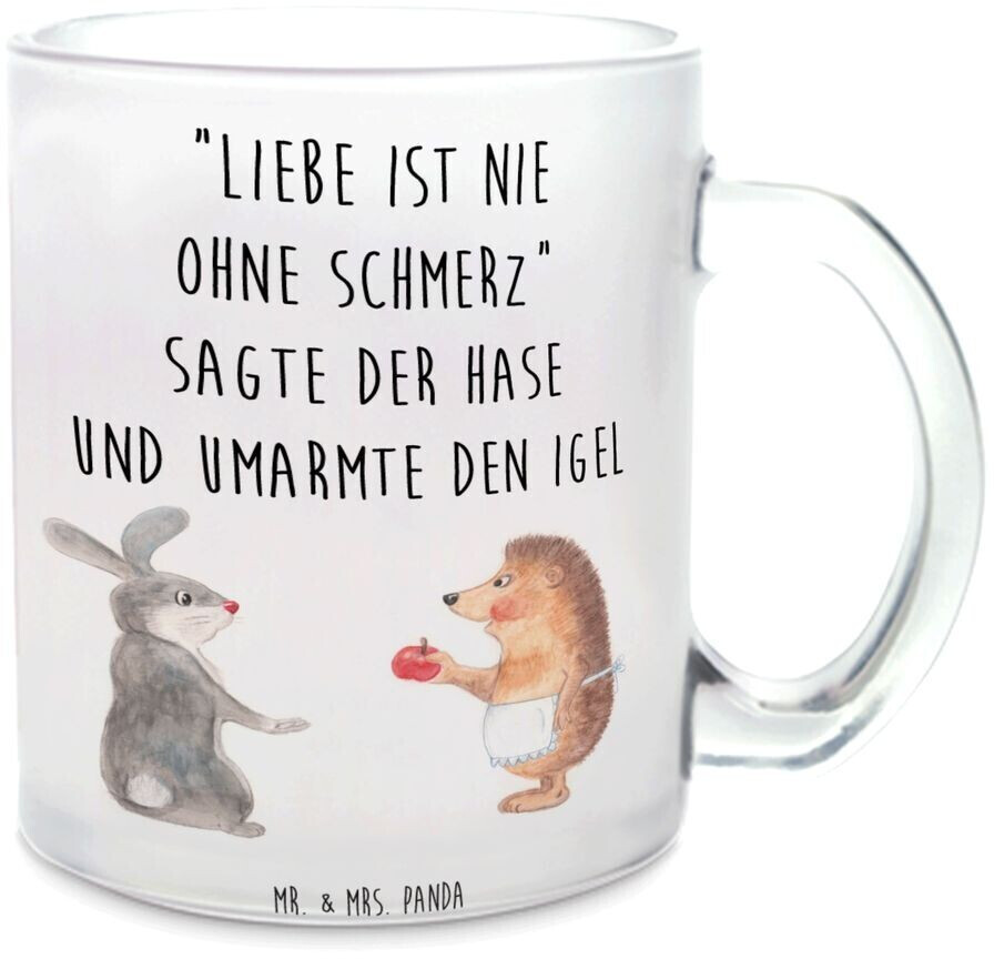 Mr. Mr. & Mrs. Panda Teacup love is never without pain good mood, lovesickness, love saying, funny sayings, hedgehog - Product image 1 of 4