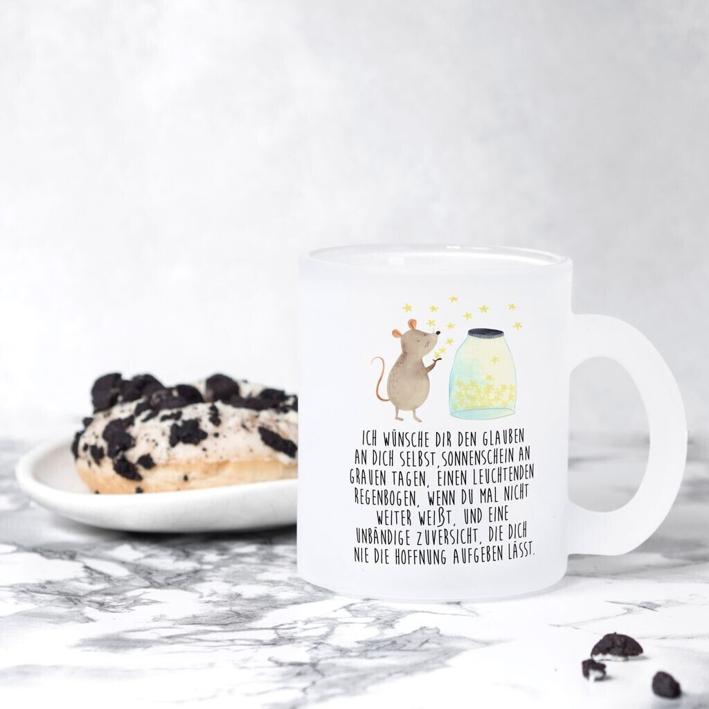 Mr. Mr. & Mrs. Panda Teacup mouse stars good mood christening gift birth, funny sayings - side view
