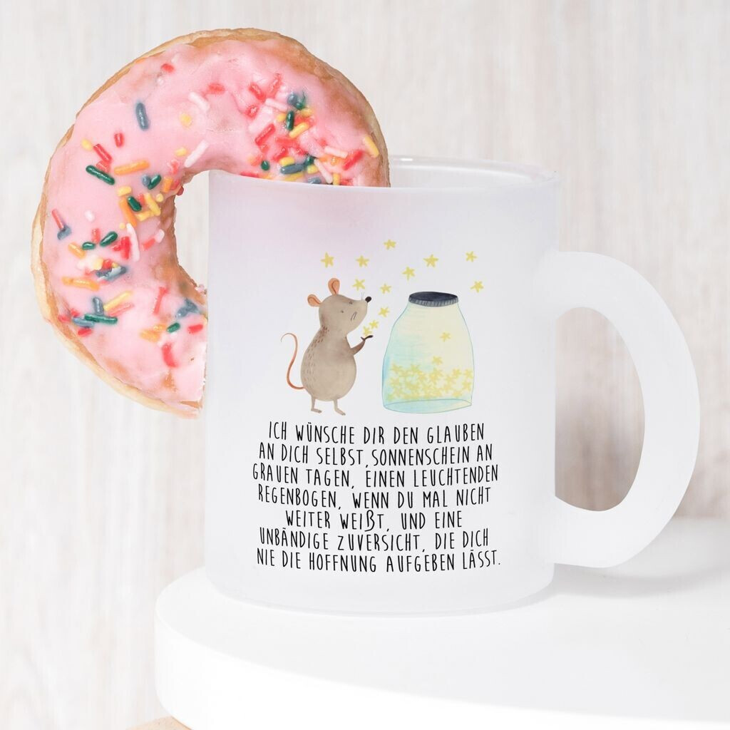 Mr. Mr. & Mrs. Panda Teacup mouse stars good mood christening gift birth, funny sayings - back view
