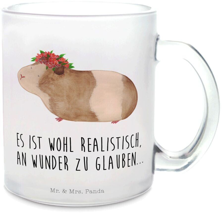 Mr. Mr. & Mrs. Panda Teacup guinea pig white tea glass guinea cute animal motifs, miracles, - Product image 1 of 4