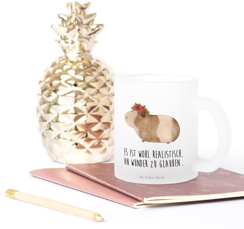 Mr. Mr. & Mrs. Panda Teacup guinea pig white tea glass guinea cute animal motifs, miracles, - detail view