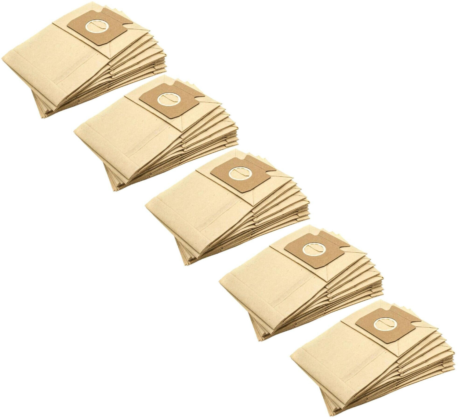 vhbw 50x Staubsaugerbeutel Ersatz für Swirl M48 für Staubsauger - Papier, Typ B, 22cm x 15cm, Sandfarben