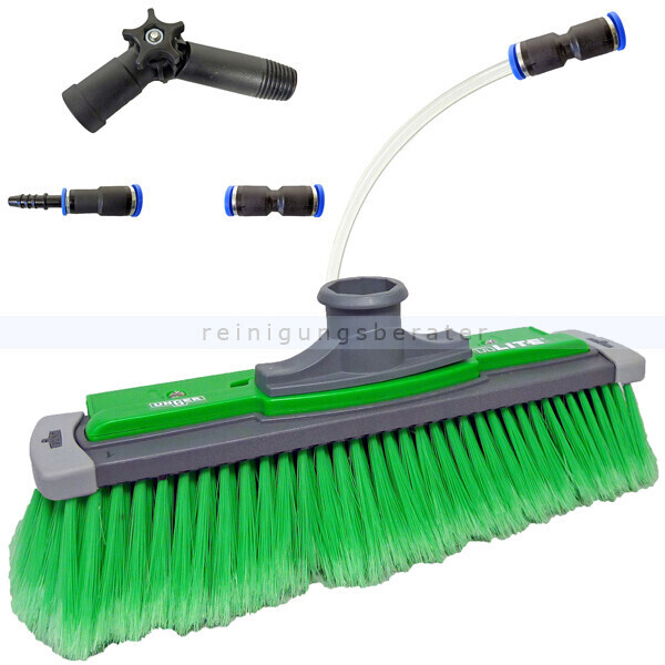 Unger NFA41 Power Bürste nLite gesplissene Borsten 41 cm mit Spülleiste & Winkeladapter für nLite Connect Stangen