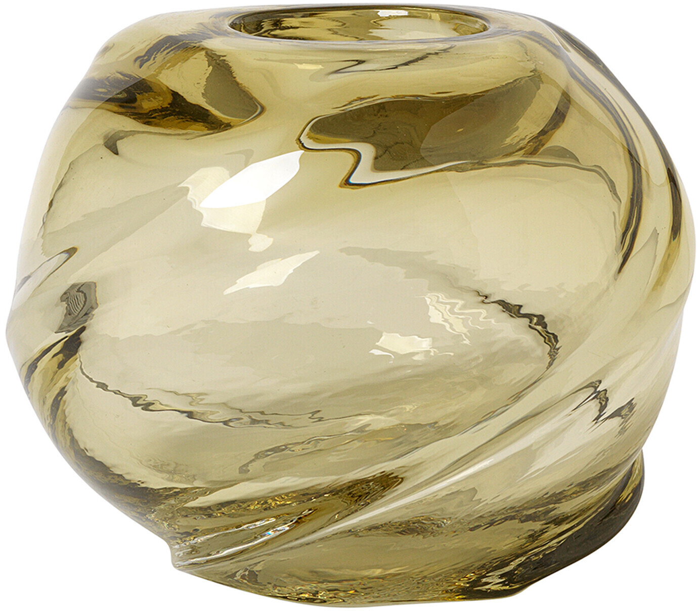 ferm LIVING Water Swirl Round Ø21cm Light Yellow
