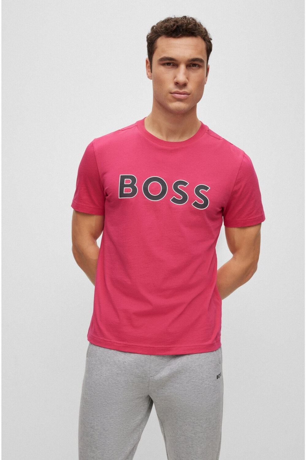 Pink hugo outlet boss t shirt