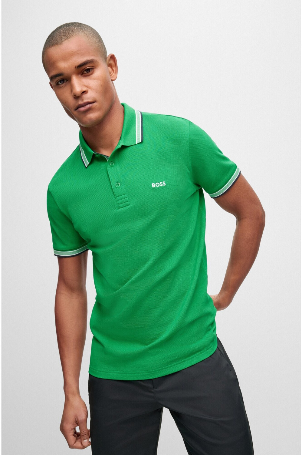 Hugo boss green polo clearance shirt