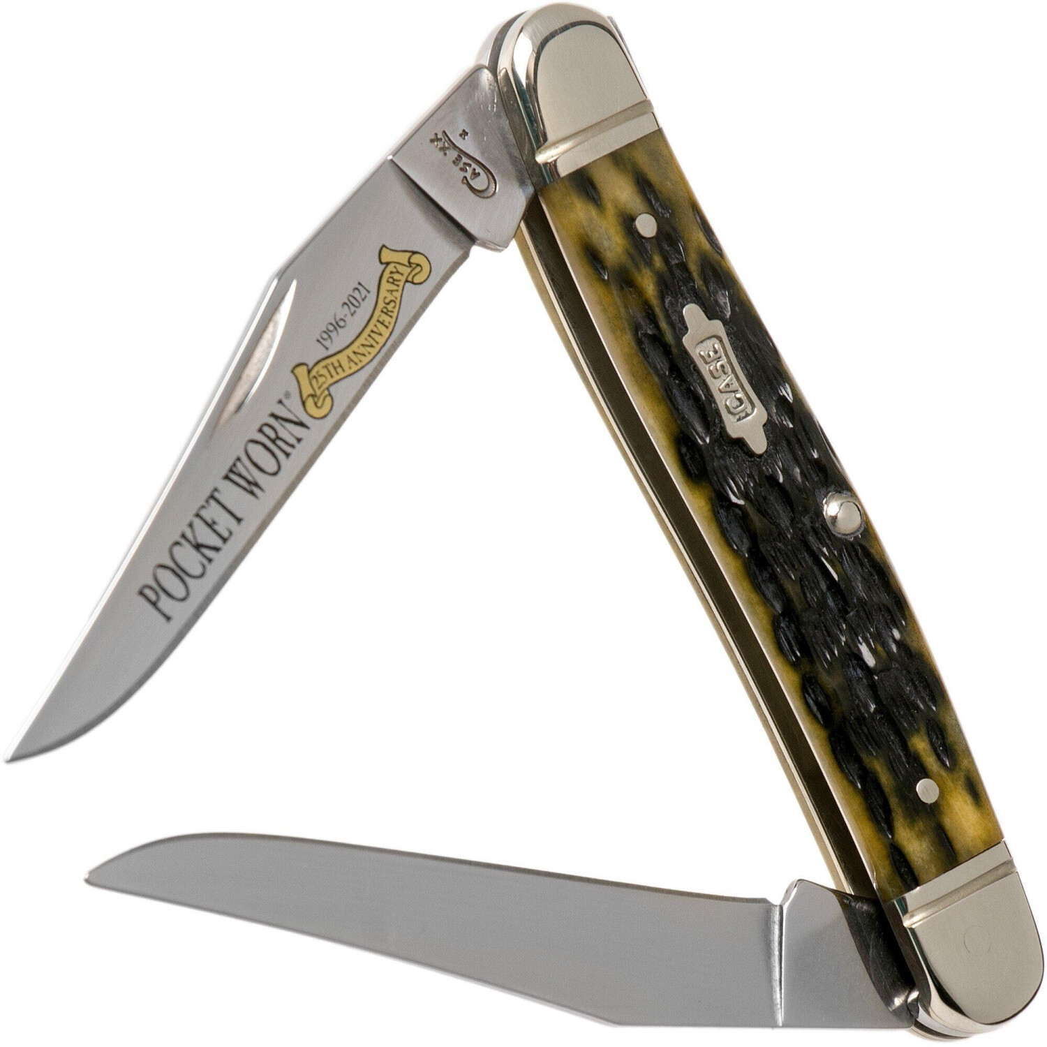 Case Knives Muskrat Pocket Worn (CE38195) olive green bone peach seed