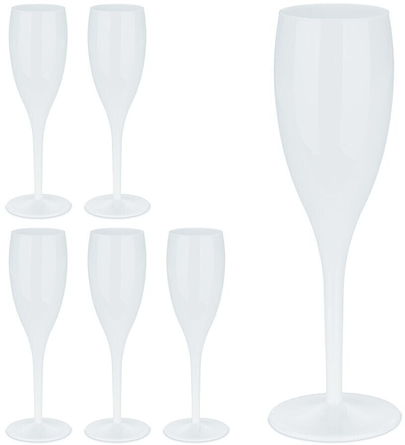 Relaxdays Plastic champagne glasses, set of 6 10044221
