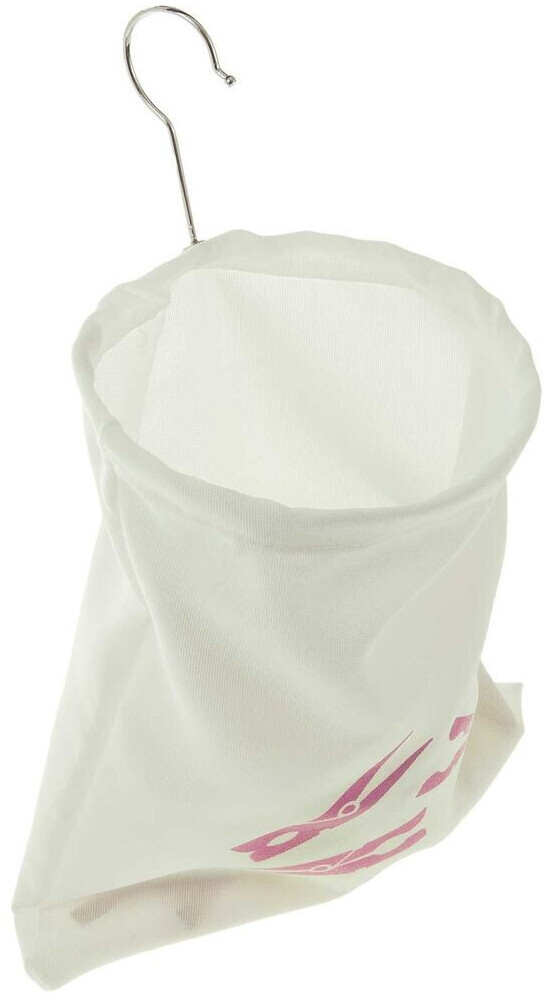 Wäscheklammer-Beutel Mit Karabiner & 48 Klammern - Grau, 20x15 Cm, Weiche Griffe