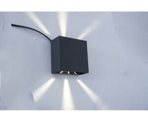 Lutec LED Wandleuchte Gemini | Preisvergleich 800lm IP54 2x6W in grau ab 34,83 bei Anthrazit €