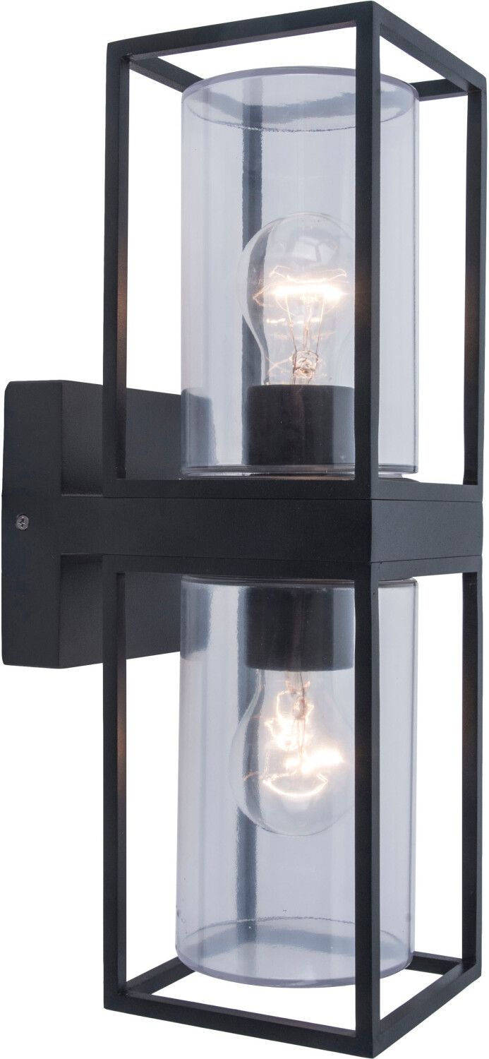 Lutec Wall Light Flair E27 IP44 2 Flames Black Matte