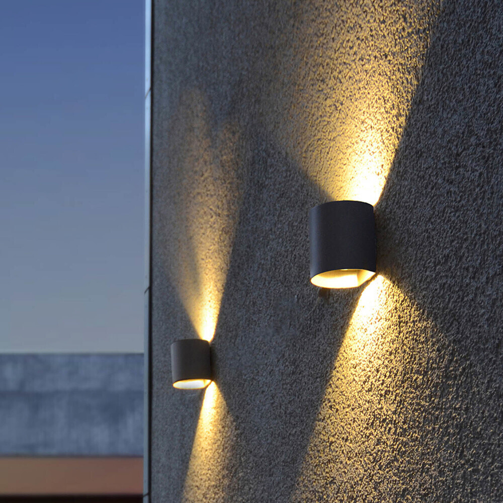 Lutec LED Wandleuchte Dodd in Anthrazit W 540lm IP54 rund schwarz ab 26,99  € | Preisvergleich bei
