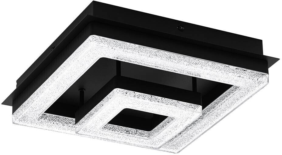 Eglo 99327 Ceiling light FRADELO 1 black, clear L:26 W:26 H:8.5cm 3000K